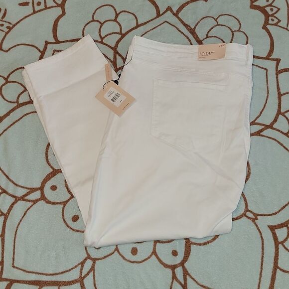 New NYDJ Sheri Ankle Jeans Optic White Plus Size 26 26W - Picture 9 of 12